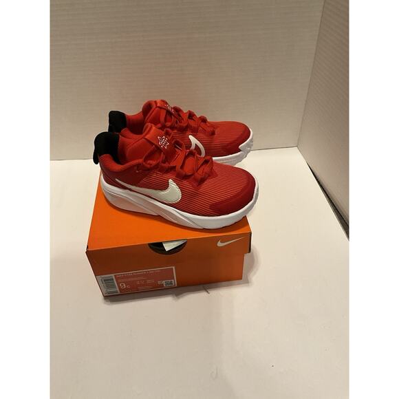 Nike Star Runner 4 Toddler Shoes Red White Size 9C New in Box DX7616-600 - Picture 3 of 8